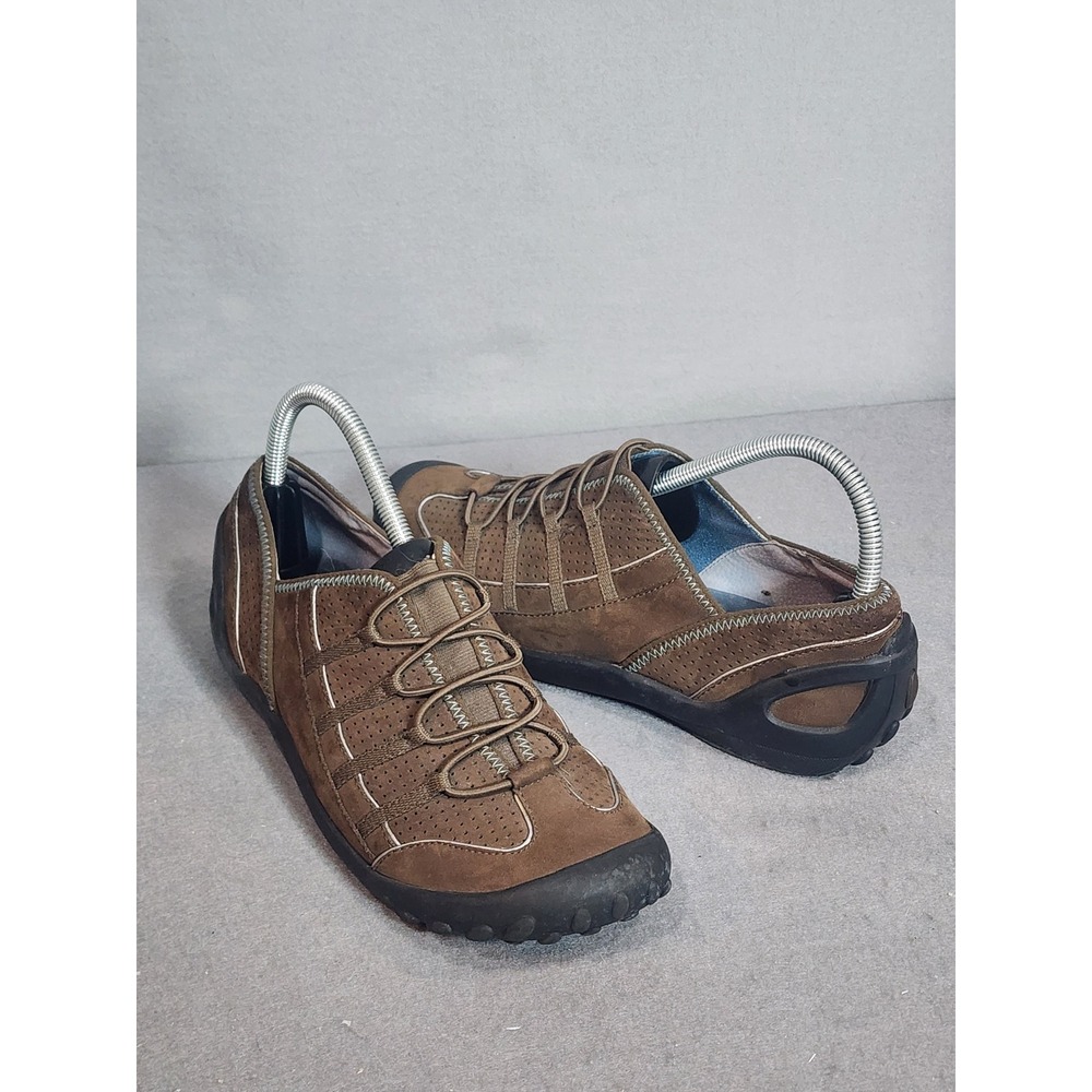 Privo by Clarks Bungee Lace Leather Slip On Sneakers Brown 75332 Womens 8M